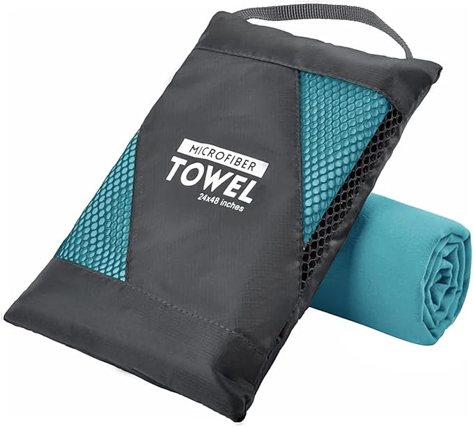 Microfiber Towel Perfect Travel & Gym & Camping Towel, Quick Dry - Super Absorbent - Ultra Compact - Lightweight. Suitable for Trip, Beach, Shower, Backpacking, Pool (Blue)