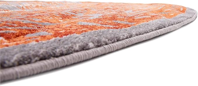 Unique Loom Traditional Classic Intricate Design Distressed Vintage Detail, Area Rug, 8' 0" x 8' 0", Terracotta/Gray