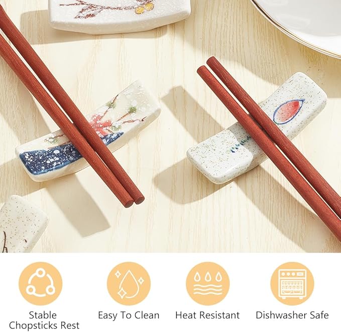 8Pcs Japanese Chopstick Rest Ceramic Chopstick Holder for Dinner Spoons Forks Paint Brushes Table Decoration