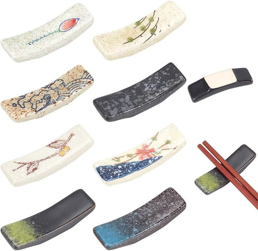 8Pcs Japanese Chopstick Rest Ceramic Chopstick Holder for Dinner Spoons Forks Paint Brushes Table Decoration