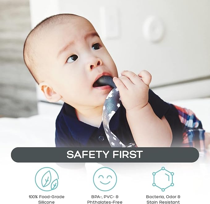 Grabease Baby Spoon - Silicone Feeding Spoons 2-Pack Gray - Soft Utensils for Babies & Toddlers - Dishwasher-Safe, Easy-Grip