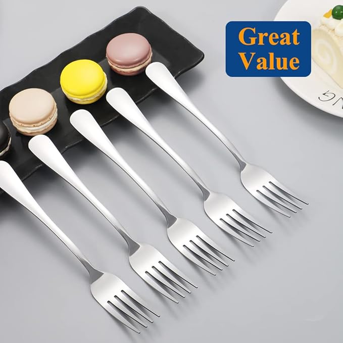 Dinner Forks Set 16 Pcs Top Food Grade Stainless Steel Silverware Table Forks Flatware Forks, 8 Inches,Mirror Finish & Dishwasher Safe,Use for Home,Kitchen or Restaurant