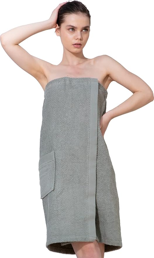 SEYANTE Spa Towel Wrap for Women - 100% Turkish Cotton Body Towel Wraps with Adjustable Closure - OEKO-TEX® Certified