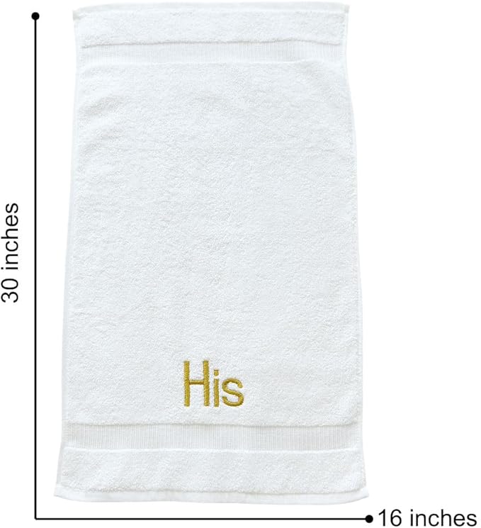 Navy Monogrammed Hand Towels for Bathroom - Luxury Hotel Quality Personalized Initial Decorative Embroidered Towel for Powder Room, Spa - GOTS Organic Certified - His and Hers