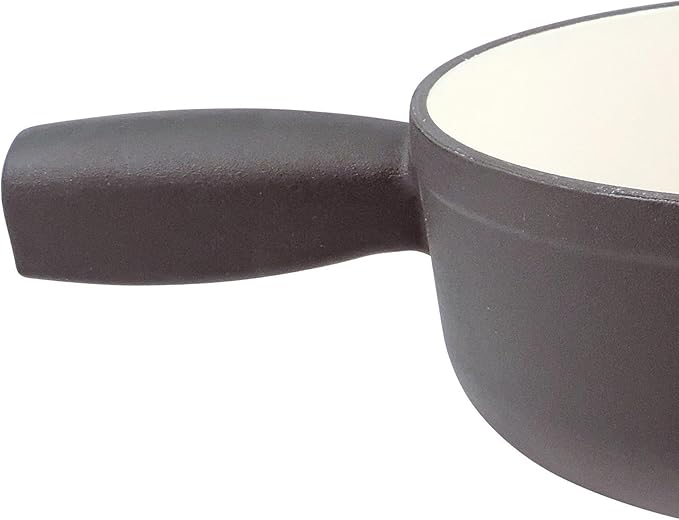 Swissmar Lugano Cast Iron Cheese Fondue Pot Replacement, 2 QT / 2 L – Compatible with Swissmar Lugano Fondue Sets – Ideal for Melting Cheese, Chocolate, & Caramel – Matte Black