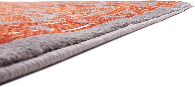 Unique Loom Traditional Classic Intricate Design Distressed Vintage Detail, Area Rug, 8' 0" x 8' 0", Terracotta/Gray