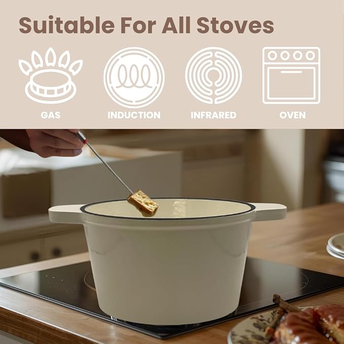 Cast Iron Fondue Set 15-Pcs With Accessories Fondue Kit For Swiss Fondue Cheese Meat Oil Fondue Pot Fondue Pot set, Cheese Fondue Set, Chocolate Fondue Pot, Cheese Melting Pot, Fondue Pot Non Electric