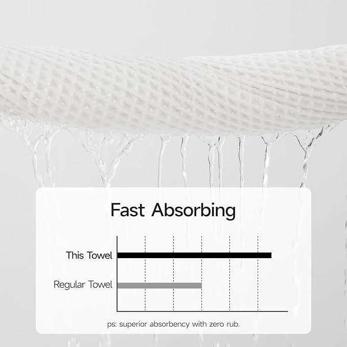 REDKISS 8 Pack Microfiber Waffle Bath Towels - Ivory Waffle Towels for Bathroom, Extra Large, Highly Absorbent, Quick Dry Bath Towel Set, Lint Free Bathroom Towel for Gym, Shower, Hotel and Spa