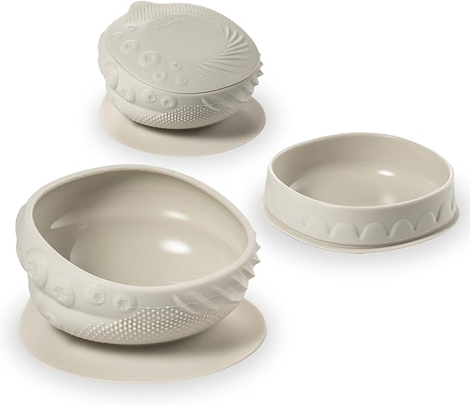 Miniware Sensory Baby Bowl - Oat - Silicone Bowls for baby to Combine Mealtime with Sensory Development - 100% Food Grade Silicone Baby Bowls - BPA Free, Non-Toxic Todddler Bowls