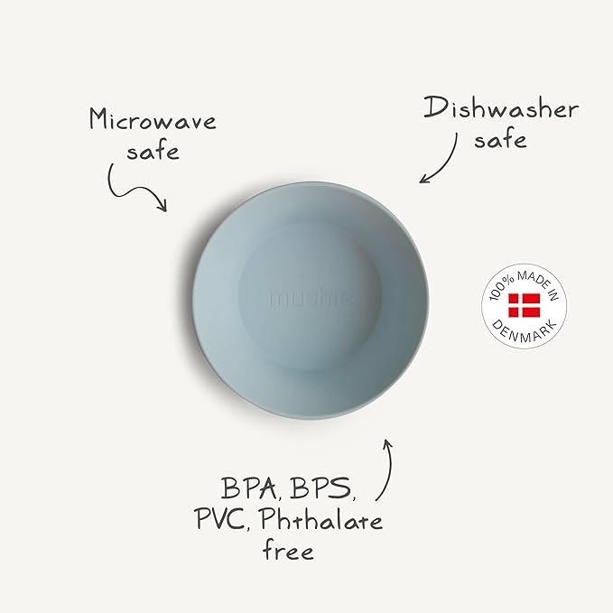 mushie Round Dinnerware Bowls for Kids | Made in Denmark, Set of 2 (Daffodil)