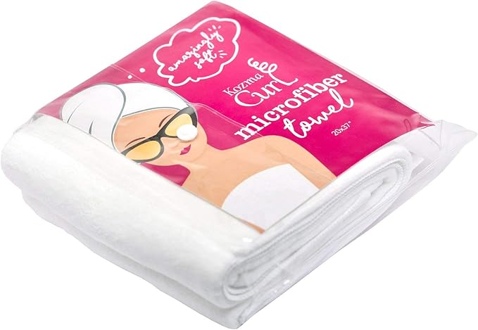 Kozma Curl Microfiber Hair Towel 20 x 37 | Anti-Frizz Microfiber Towel for Curly Hair | Super Soft Absorbent Hair Wrap Turban | Fast Drying Gentle Alternative to Cotton