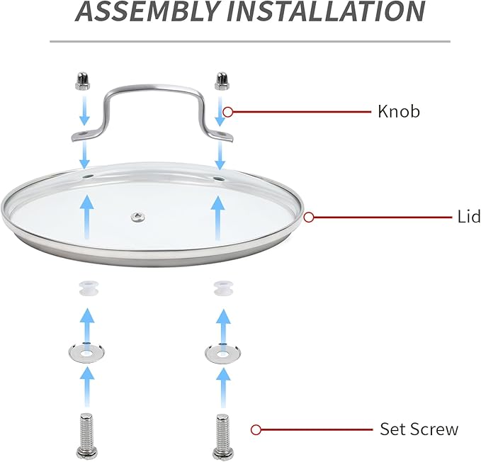 8" Tempered Glass Pan Lid with Steam Vent, Thickened to 4mm and Dishwasher Safe and Oven up to 480℉, Universal Lid Fit for Cast Iron Skillets, Frying Saute Pan, Cooking Pot
