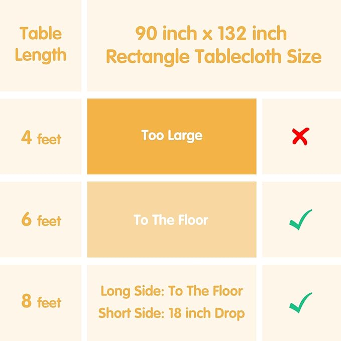 BRILLMAX 6 Pack Ivory Tablecloths for 6 Foot Rectangle Tables 90 x 132 Inch - 6ft Rectangular Bulk Linen Polyester Fabric Washable Cloth Cover for Wedding Reception Banquet Birthday Party
