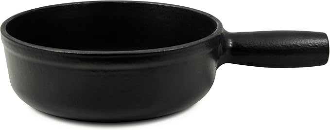 Swissmar Lugano Cast Iron Cheese Fondue Pot Replacement, 1.4 QT / 1.3 L – Compatible with Swissmar Lugano Fondue Sets – Ideal for Melting Cheese, Chocolate, & Caramel – Matte Black
