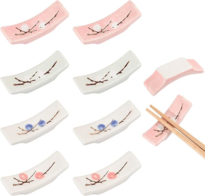 8Pcs Japanese Chopstick Holder Classic Ceramic Chopsticks Stand Rest Table Tableware Decoration Brackets for Spoons Cutlery Forks Paint Brushes