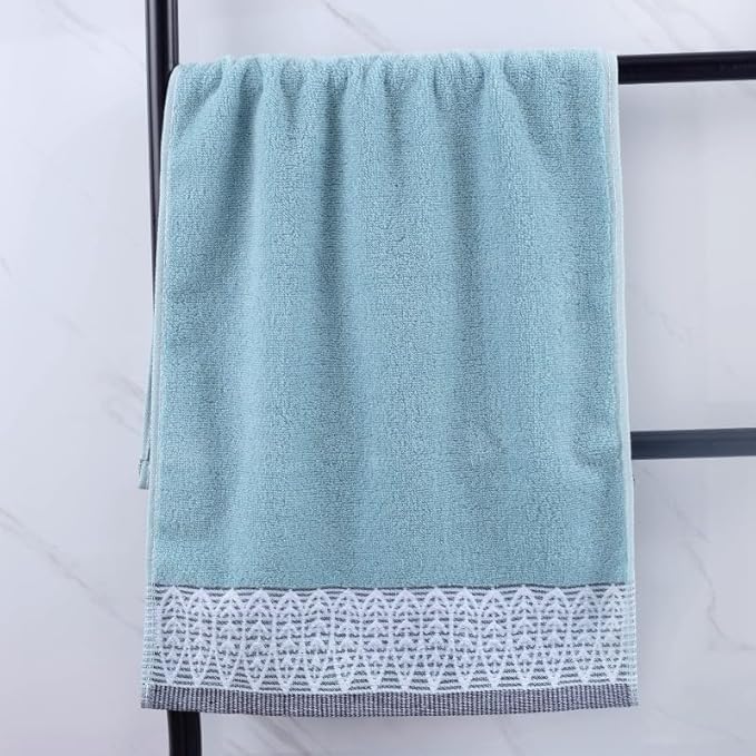 2 Pack Decorative Hand Towels, Leaf Design Cotton, Soft Absorbent Quick-Drying for Bathroom, Kitchen Decor, 13 x 30 Inches (Blue - 2 Pack)