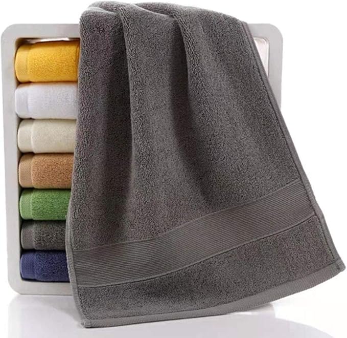 Lchkrep Bathroom Hand Towels (14x30 inch), Home Soft 100% Cotton Super Soft Highly Absorbent Hand Towels for Bath, Hand, Face, Gym and Spa (Gray-2 Pack)