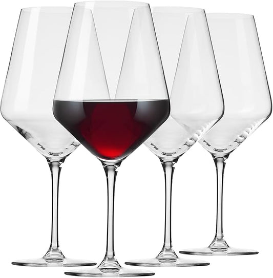 Krosno Crystal Red Wine Glasses | Set of 4 | 24.7 oz | Avant-garde Collection | Ideal for Home, Restaurant and Party | Dishwasher Safe | Lead-Free Crystal Glass