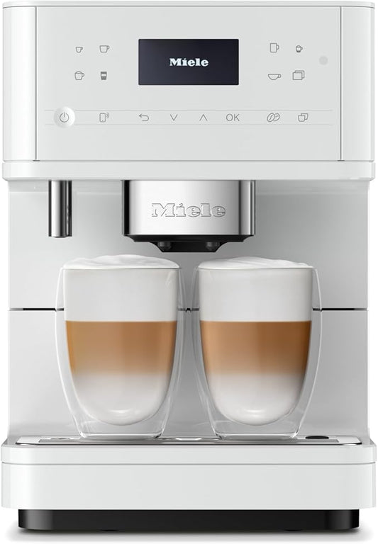 Miele CM 6160 MilkPerfection Automatic Coffee Machine - OneTouch for Two, AromaticSystem, 4 individual profiles, DoubleShot, WiFi-compatible, LED lighting, easy cleaning, in Lotus White