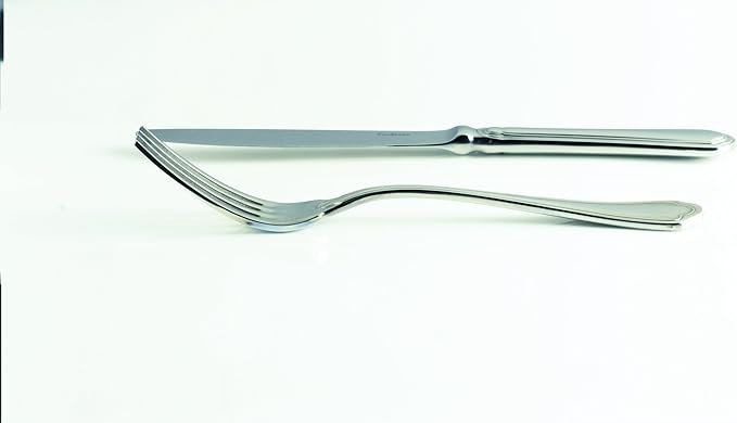 Fortessa Medici 18/10 Stainless Steel Flatware Solid Handle Table Knife, Set of 12,Silver
