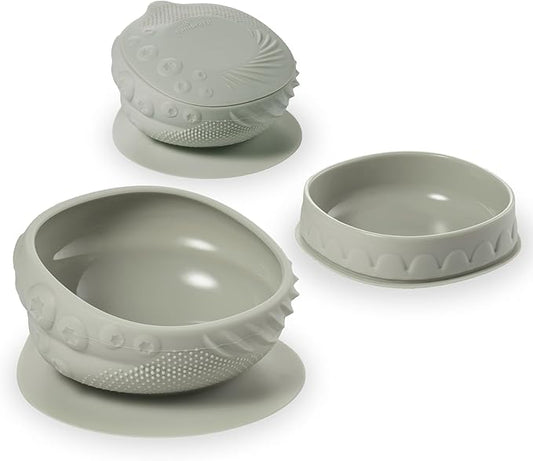 Miniware Sensory Baby Bowl - Sage - Silicone Bowls for baby to Combine Mealtime with Sensory Development - 100% Food Grade Silicone Baby Bowls - BPA Free, Non-Toxic Todddler Bowls