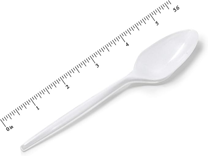 [600 Pack] White Disposable Plastic Tea Spoons - Practical Cutlery for Parties, Lunches, Picnics, and Long Trips - Great for Meals, Desserts, or Appetizers