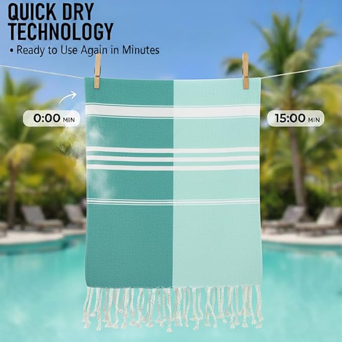 4 Pack Cotton Turkish Beach Towel Lightweight Thin Travel Vacation Essentials Oversized XL Towels Set for Pool Swim Bath Camping Cruise Accessories Absorbent Quick Dry Sand Free Bulk clearance Striped