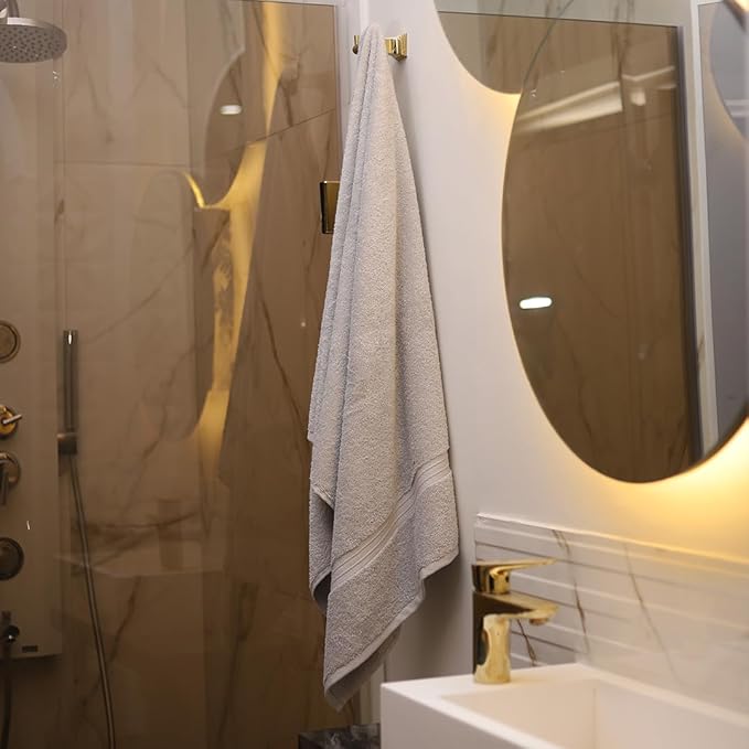 6 Piece Home Towel Set - Cozy & 100% Cotton - Hotel Quality, Soft, Thick, Contain 2 Bathroom Towel (28" x 56"), 2 Bath Hand Towel (16"x28") and 2 Washcloths (12"x12") - Silver Gray