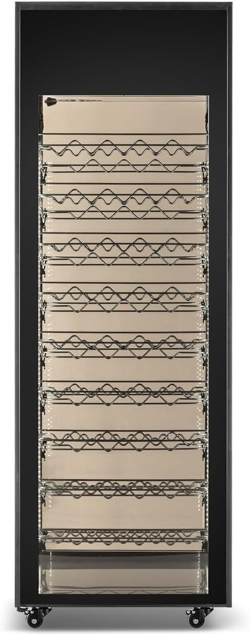 Hamilton Beach, 81 Bottle Wine Cooler Showcase Refrigerator - Intelligent Digital Control, Low Noise Operation, Freestanding Wine Fridge Cellar for Kitchen and Home, Stainless Shelves