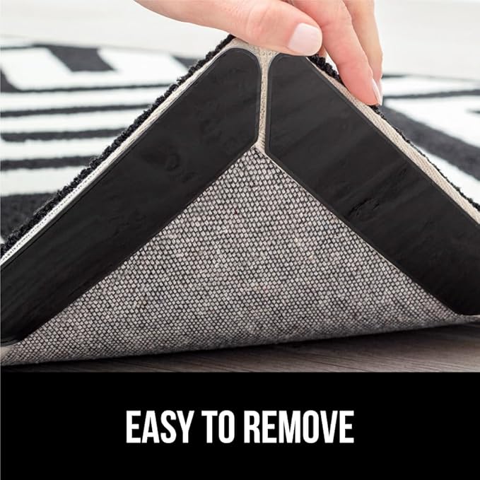 GORILLA GRIP 16 Pc Rug Gripper Pads Keep Area Rugs Corners from Curling, Reusable Double-Sided Stickers Holds Down Carpet in Place, Grips on Tile and Hardwood Floors Helps Prevent Sliding, Home Décor