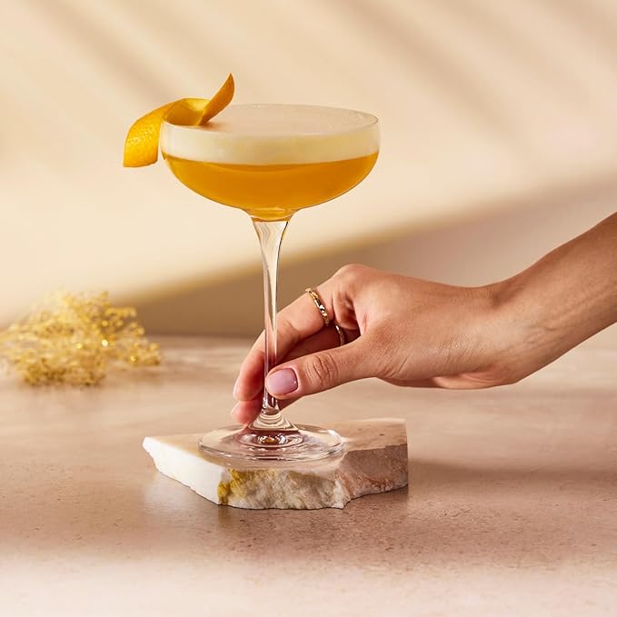 Krosno Champagne Coupes & Glasses | Set of 6 | 8.1 oz | Harmony Collection | Perfect for Home, Restaurants and Parties | Prosecco Glass | Dishwasher Safe | Lead-Free Crystal Glass