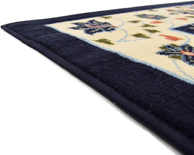 Unique Loom Espahan Collection Area Rug - Cape Cod (7' 10" Square, Navy Blue/ Black)