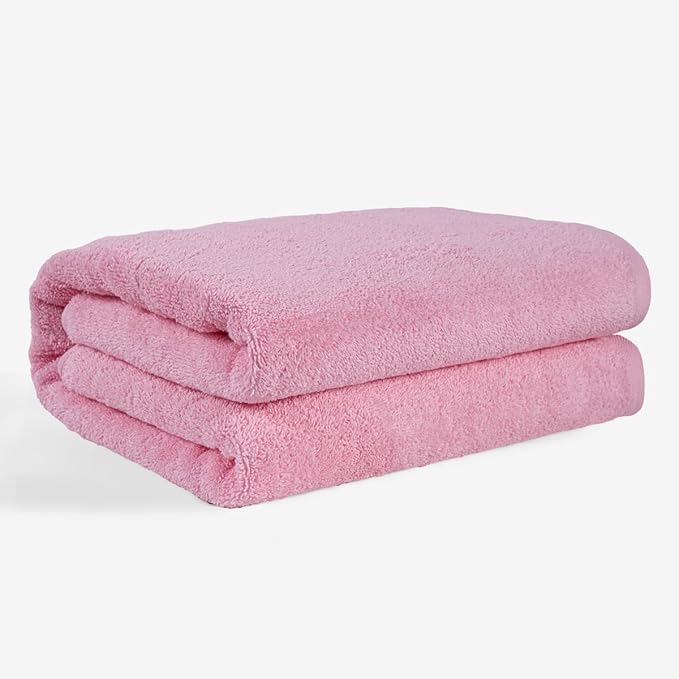 SALBAKOS 100% Turkish Cotton Jumbo Bath Sheet Towel Oversized 40x80 inch | Premium Hotel & Spa Quality, Soft, Absorbent, XL Bath Towels | Made in Turkey (Pack of 1, Rose, Jumbo Bath Sheet)