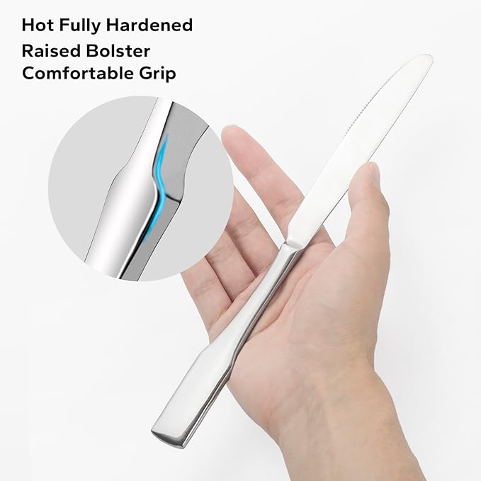 Alata Cube Black&Kate Mirror 20-Piece Silverware Set Stainless Steel Flatware Set