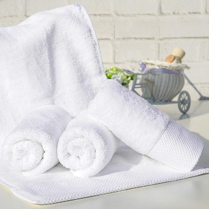 Lin Cotton Hand Towels, Soft & Highly Absorbent Hand Towel for Bathroom,White 2 Pack,14 x 30 Inch