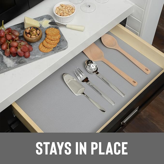 Con-Tact Brand Grip Prints Non-Adhesive Non-Slip Counter Top, Drawer/Shelf Liner, 12" x 20' (Cool Gray)