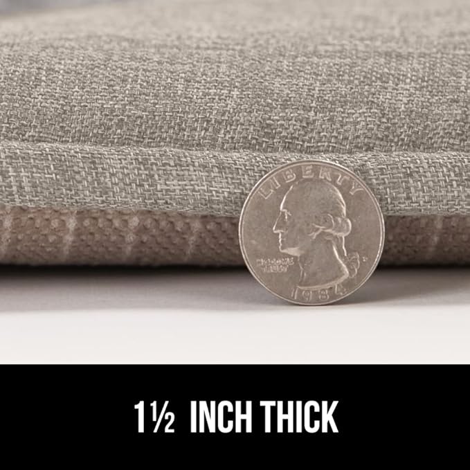 GORILLA GRIP Slip Resistant Tufted Chair Cushions, No Ties Required, Memory Foam Pads for Dining Room Kitchen Table, Office, Rocking Chairs, Plush Seat Cushion Pad, Home Decor, Set of 4, 16x17, Beige