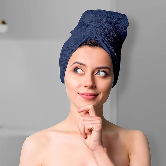 24 Pack Premium Hand Towels – 100% Cotton, Soft & Highly Absorbent – 16x27 Inches, Navy Blue Bulk Towels for Bathroom, Spa, Gym & Daily Use