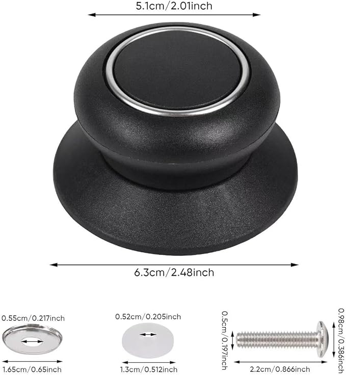 Pot Lid Knob Easy Lnstallation Sturdy Cover Knobs Universal Pot Lid Handle Pot Kitchen Replacement Cookware Lidreplacement Pot Cover Heat Resistant and Prevent Static Replacement Knob