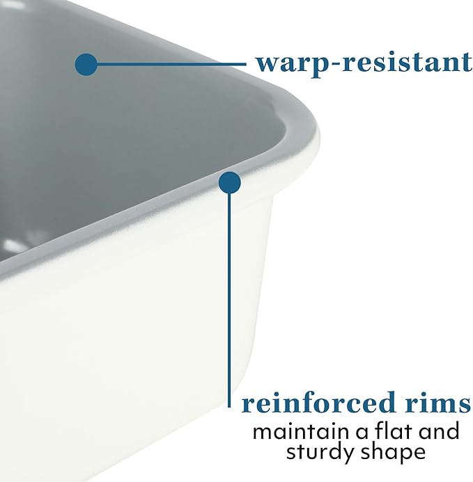 Sur La Table Kitchen Essentials Bake Sale 9 X 5 Inch PFOA, PFAS, PTFE Free Nonstick Loaf Pan - Linen White