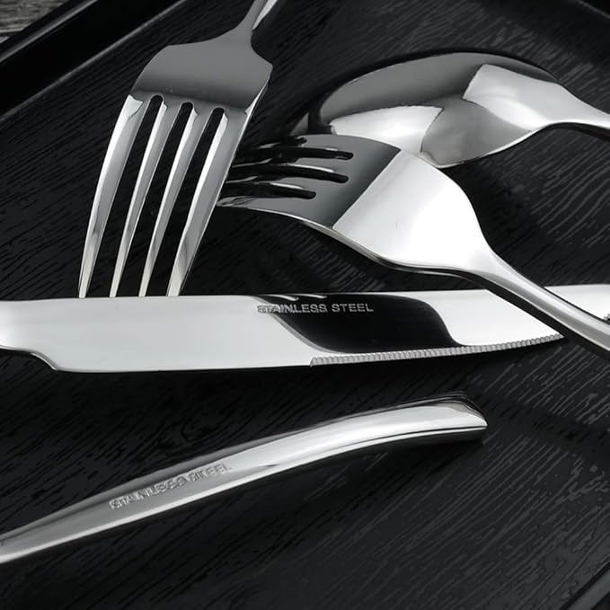 Idomy 40-Piece Stainless Steel Flatware Set, Service for 8