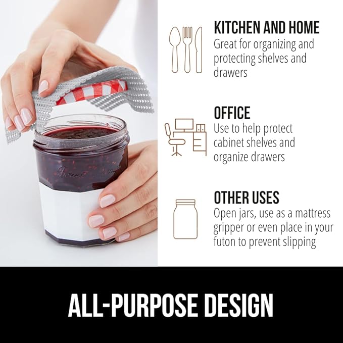 GORILLA GRIP powerGRIP Drawer Shelf and Cabinet Liner, Thick Strong Hold, Non-Adhesive Liners Protect Kitchen Cabinets and Cupboard, Bathroom Drawers, Easy Install, Breathable Mat, 12" x10' Light Gray