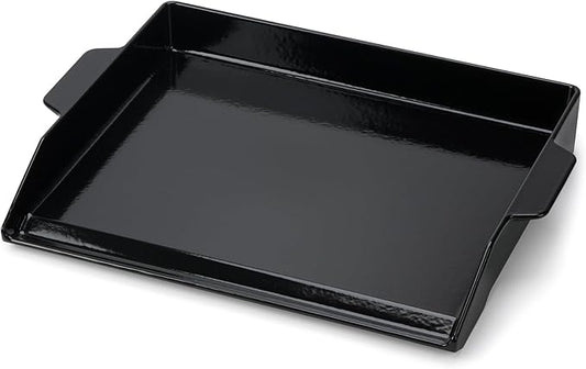 Onlyfire Universal Enamelled Cast Iron Cooking Griddle, Nonstick Coating Griddle Flat Top Grill Plate with Extra High Sidewalls for All Gas Grills and Range Oven, 18.5" x 14"