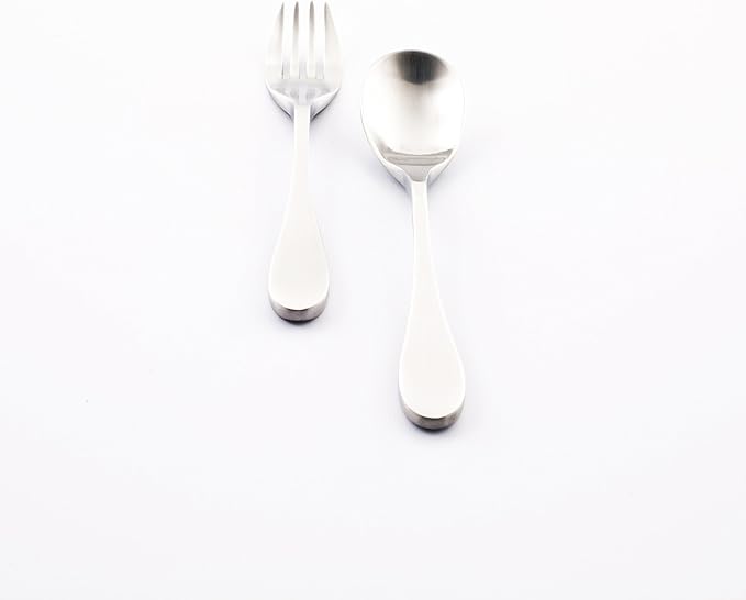 Knork Original Stainless Salad Fork and Teaspoon Travel Lunch Set, 2 Piece Utensil Plus Eco Astrik Case, Silver