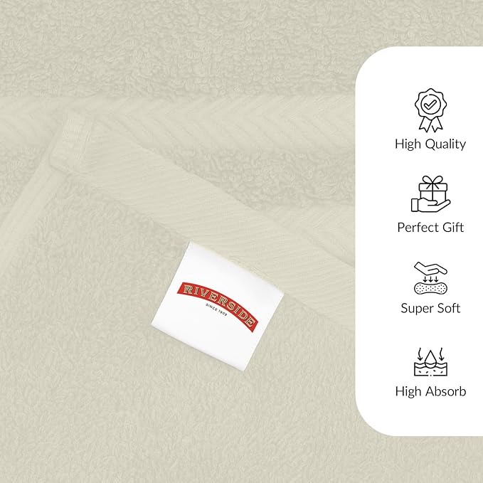 RIVERSIDE Pack of 2 Extra Large Bath Sheets 35 x 70 Inches - 100% Ring Spun Cotton Hotel Quality Oversized Bath Towels - Super Soft, Highly Absorbent & Quicker to Dry - Cannoli Cream