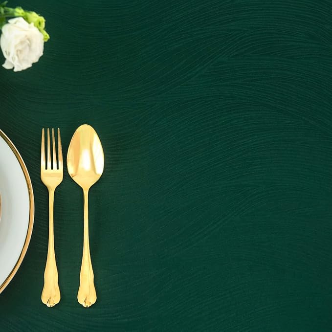 maxmill Christmas Hunter Green Tablecloth, Spill-Proof and Water Resistance Heavy Weight Soft Table Cloth for Christmas, Holiday and Family Gatherings, Dinner Rectangle 60 x 84 Inch, Hunter Green
