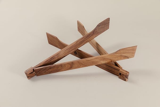 Super Slim Spring Salad Tongs: Teak Wood Salad Hand Server 0.1" x 0.1" x 12" Kitchenware Serving Utensils from SiamMandalay Gourmet Collection