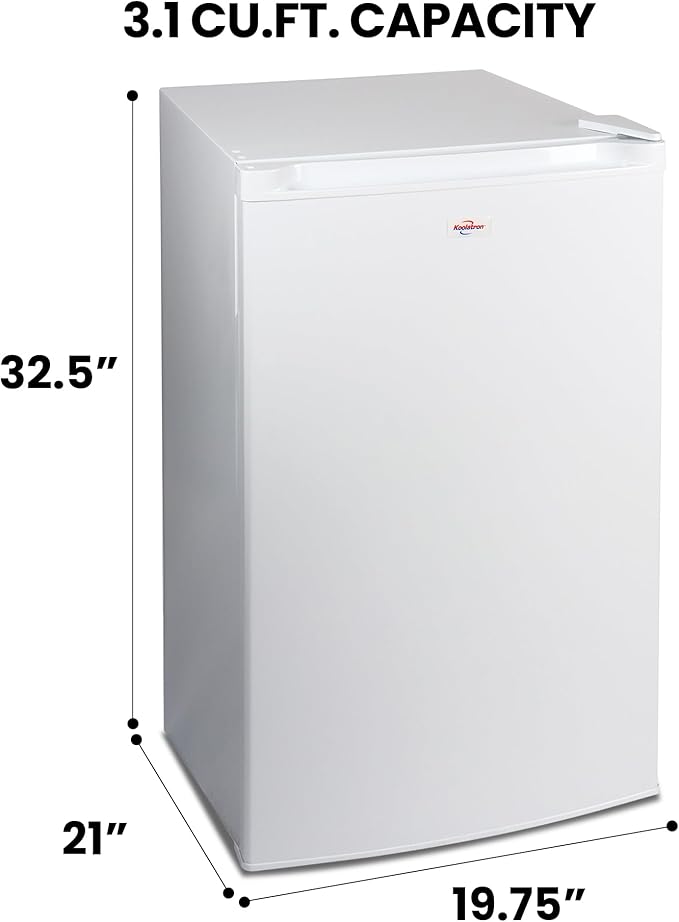 Koolatron 3.1 Cubic Feet Capacity White Upright freezer – 3 Wire Baskets, Garage Ready, Meat Storage, Manual Defrost, Space Saving, Congelador For Home, Apartment, Basement, Dorm, Room