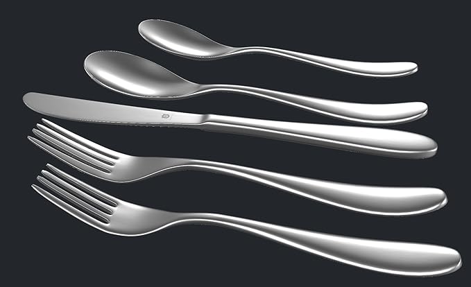 Silverware Set for 4 | 18/10 Stainless Steel Flatware Set | Mirror Finish, Heavy-Duty, Dishwasher Safe, Elegant & Durable, Built to Last (20-Piece, Marettimo)