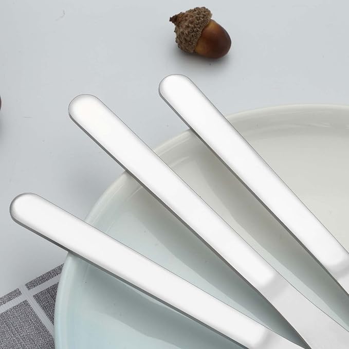 12 Pieces Dinner Knives Set, 8.1 Inches Table Knives Set, Durable Butter Knife, Food Grade Stainless Steel Dinner Knife, Cost-effective Knive Silverware - Mirror Polished, Dishwasher Safe